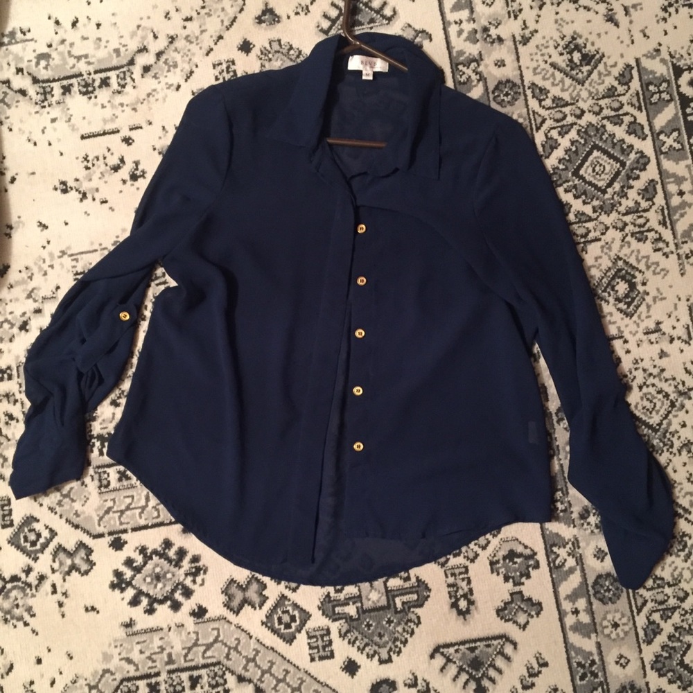 Sheer button down blouse - Picture 2 of 3